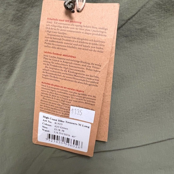 COPY - NWT Fjallraven Men's Green High Coast Hike Trouser Pants Belted Green Ou… - Picture 8 of 10